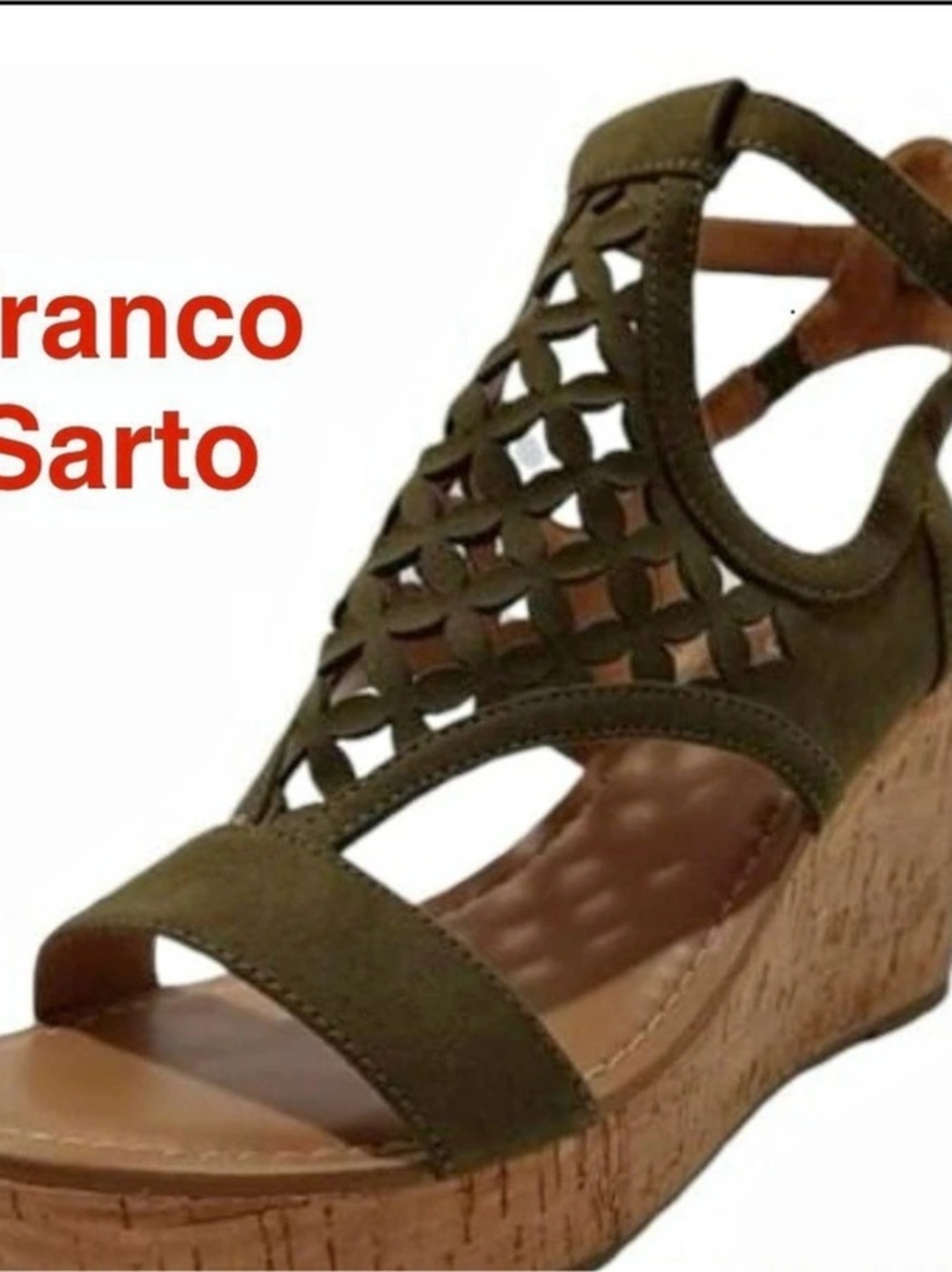 Franco Sarto | Olive Green Wedge Sandals - 8.5